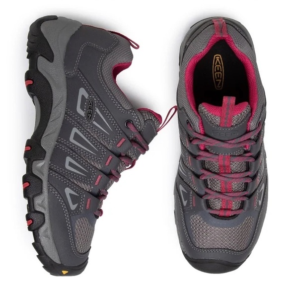 KEEN Hiking Shoes Women's Size 6.5 US Grey Pink OakRidge‎ Sneakers Leather Mesh - Picture 14 of 16
